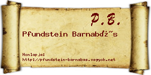 Pfundstein Barnabás névjegykártya